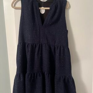 Amanda Uprichard Glittery Navy Tweed Dress